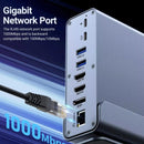 15-in-1 USB-C Docking Station 4K@30Hz HDMI and DisplayPort, 3xUSB 3.0, 2xUSB 2.0, PD 100W charging, 1000Mbps RJ45 Ethernet for Windows and macOS