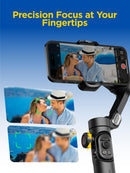 3-Axis Handheld Phone Stabilizer Gimbal Foldable for iPhone and Android Focus Wheel with Face/Object Tracking