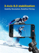 3-Axis Handheld Phone Stabilizer Gimbal Foldable for iPhone and Android Focus Wheel with Face/Object Tracking