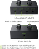 NÖRDIC 3.5mm Stereo Switch 4-Port with Volume Control
