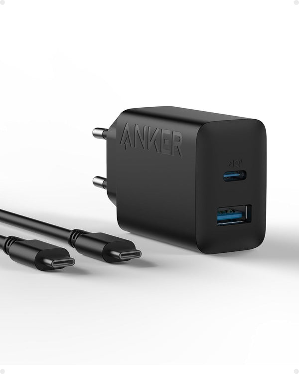 ANKER USB-C Charger 2 ports 1xUSB-C 1xUSB-A 20W Fast Charging with 150cm USB cable