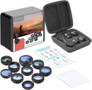 APEXEL 10-in-1 Premium Lens Kit Compatible with Smartphones - Interchangeable Lenses