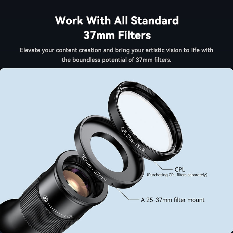 APEXEL 2-in-1 HD 6X Fixed Focus Telephoto Lens with 150mm Macro Lens with Universal Clip, Professional Phone Lens Kit