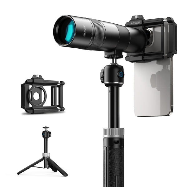 APEXEL 30x Super Telephoto Lens, 720 mm Focal Length Telephoto Lens for Smartphone, Professional