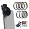 APEXEL 52mm Clip-on Graduated Color Polarizer, Lens Filters Kit – Professional