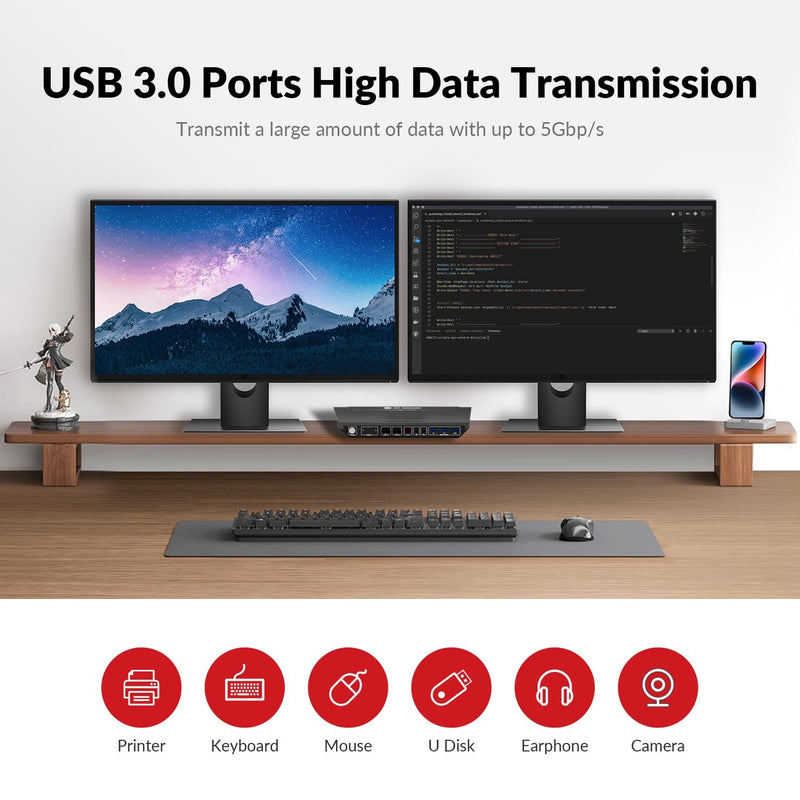AV Access 8K DisplayPort KVM switch for two computers to dual monitors