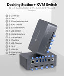 AV Access Docking station and KVM switch 2 to 2 USB-C & DP+HDMI to HDMI, 4K60Hz, 5x USB-A, 1x USB-C PD 60W, 3.5mm AUX, SD card slot and Toslink iDOCK C10