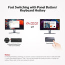 AV Access Docking station and KVM switch 2 to 3 DP to DP, 8K60Hz, 5x USB-A, 1x USB-C PD, 3.5mm AUX, SD card slot and 1Gbps ethernet
