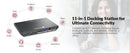 AV Access KD-E10 Docking Station & KVM Switch for 2 Computers to 2 Monitors HDMI 4K60Hz, 100W PD, 3 x USB, 1G Ethernet, SD, 3.5 mm AUX Audio EDID