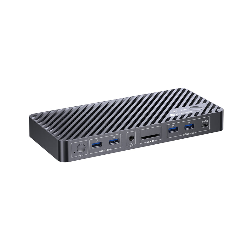 AV Access iDock B10 USB-C KVM Switch Docking Station 2 to 2 for 1 Laptop & 1 Desktop, 8K@60Hz Dual Monitor, 100W Charging, USB 3.2, 1G Ethernet