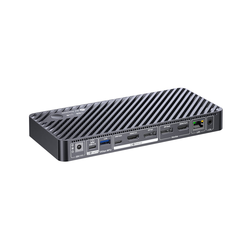 AV Access iDock B10 USB-C KVM Switch Docking Station 2 to 2 for 1 Laptop & 1 Desktop, 8K@60Hz Dual Monitor, 100W Charging, USB 3.2, 1G Ethernet