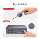 AV Access iDock B23 8K KVM Switch Docking Station 2 to 3, Desktop + Laptop to Three Monitors, (100W PD), 12-in-1, 8K@60Hz/4K@165Hz/1440P@240Hz