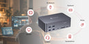 AV Access iDock B23 8K KVM Switch Docking Station 2 to 3, Desktop + Laptop to Three Monitors, (100W PD), 12-in-1, 8K@60Hz/4K@165Hz/1440P@240Hz