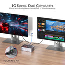 AV Access iDock B23 8K KVM Switch Docking Station 2 to 3, Desktop + Laptop to Three Monitors, (100W PD), 12-in-1, 8K@60Hz/4K@165Hz/1440P@240Hz