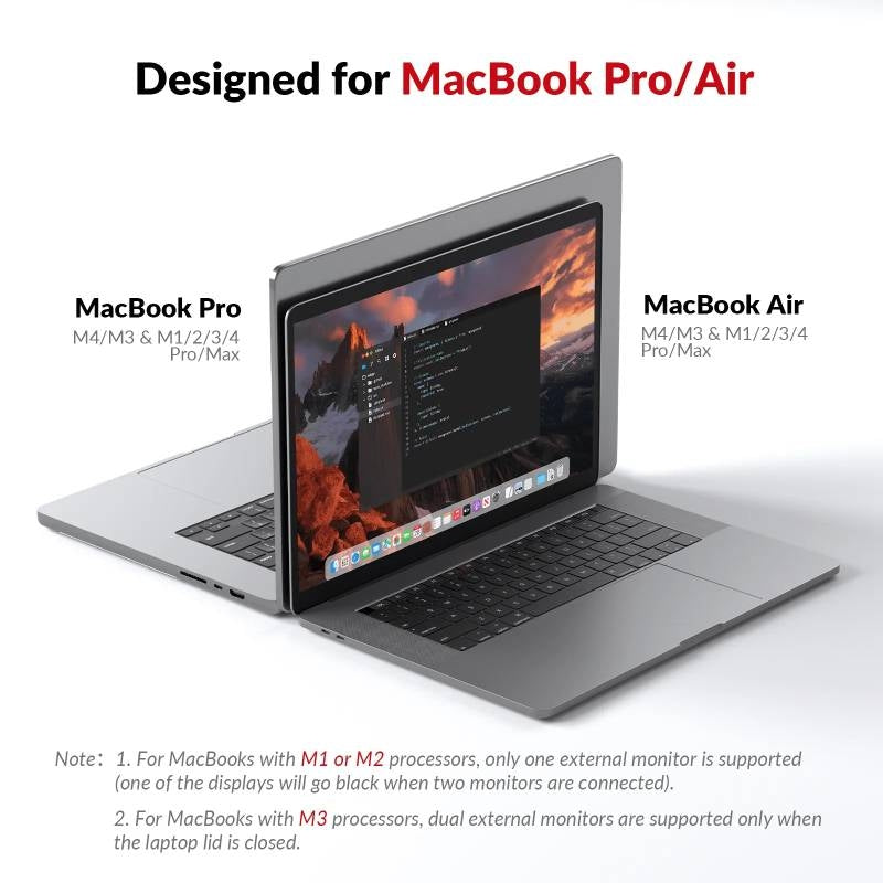 AV Access iDock M10 USB-C KVM-Switch Docking Station 2 to 2 for MacBook, Dual 4K HDMI Monitors, 1x Laptop + 1x PC, 100W Charging