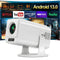 NÖRDIC Smart Projector Android 13.0, Native 1080P, Auto Keystone, 300ANSI 4K HDR Support, Rotatable Design WiFi 6 & BT, Screen Mirroring, ARC