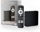 Android Google TV Certified 4K Streamer, media player box with voice assistant, remote control, built-in Chromecast, and smart home control