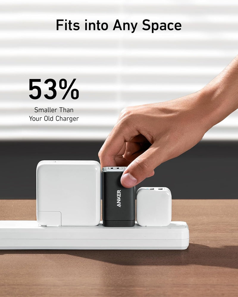 Anker 735 Charger GaNPrime 65W 1x USB-A 2x USB-C Power Adapter