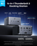 Anker Prime Thunderbolt 5 Docking Station, 8K@60Hz/6K/4K, 120Gbps, 14 Ports + 140W Charging for Thunderbolt 5/4 Laptops