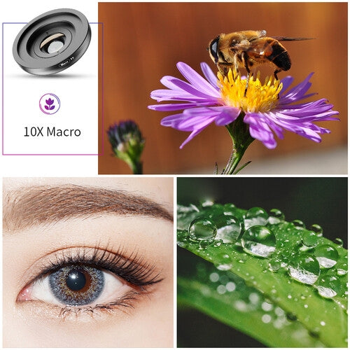 Apexel Mobile Phone Lens 2 In 1 Lens Kit 120° Wide-angle 10X Macro Lens