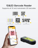 Bluetooth 2D Barcode Scanner with 2.4 GHz USB Adapter, Plug and Play