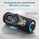 Bluetooth Speaker 36W Portable Speaker with Stereo Sound Base, Bluetooth 5.3 Wireless IP7x Waterproof Speaker