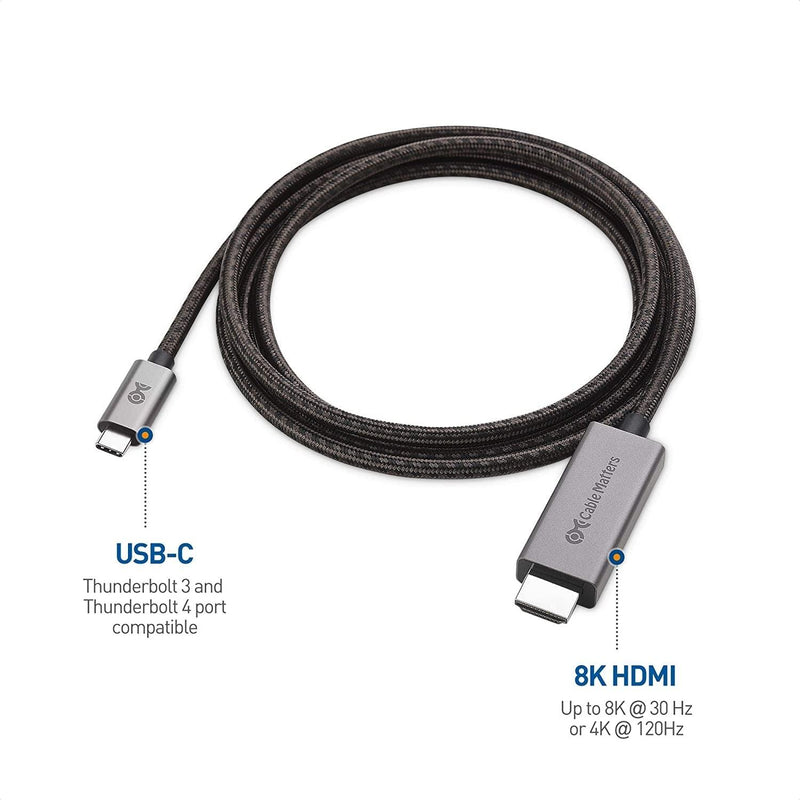 Cable Matters 1.8m USB-C to HDMI cable 8K30Hz 4K 120Hz 48Gbps HDR Compatible with Thunderbolt 4 and 3