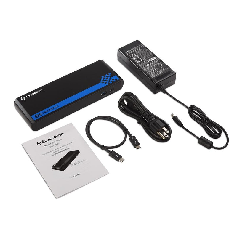 Cable Matters  Intel Certified Thunderbolt 3 Dock 1 to 9 with 1x DisplayPort, 2x TB3, 1xUSB-C 3.1, 1x GigaLAN, 2xUSB 3.0, 2xAudio