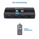 Cable Matters KVM Switch HDMI 2 to 1, 3x USB-A