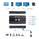 Cable Matters USB-C KVM switch 2 to 2 HDMI and DP 8K30Hz 4K60Hz 4xUSB3.0 Gbps compatible with Thunderbolt 3, 4 and USB4