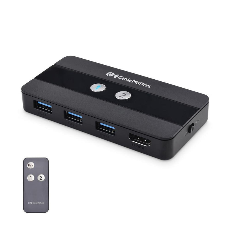 Cable Matters KVM Switch HDMI 2 to 1, 3x USB-A