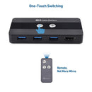 Cable Matters KVM Switch HDMI 2 to 1, 3x USB-A