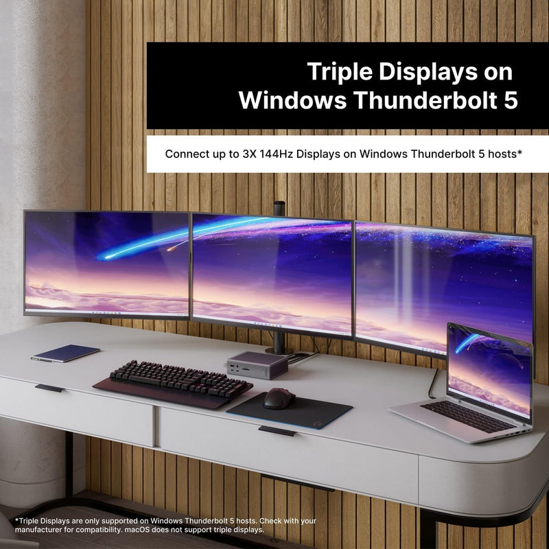 CalDigit TS5 Plus - 20 Ports Thunderbolt 5 Docking Station, 140W Charging, 3X 80Gb/s Thunderbolt 5, 10x 10Gb/s USB Ports