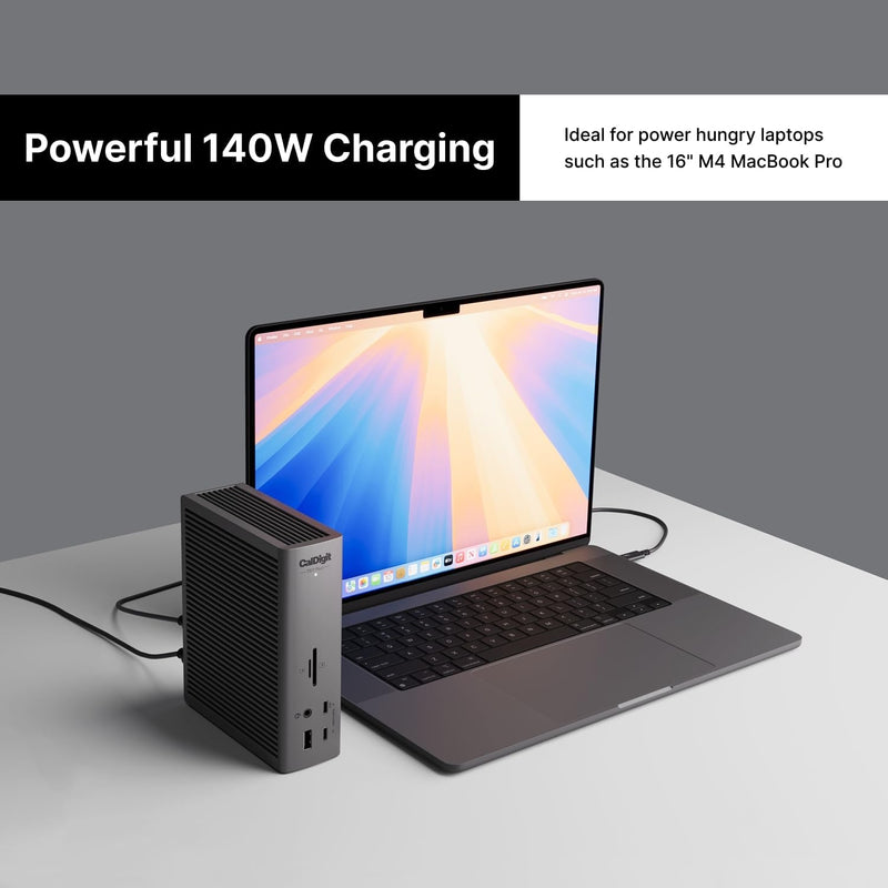 CalDigit TS5 Plus - 20 Ports Thunderbolt 5 Docking Station, 140W Charging, 3X 80Gb/s Thunderbolt 5, 10x 10Gb/s USB Ports