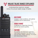 Cobra PX650 Professional Walkie Talkies 2-Pack Rechargeable PMR446 Dustproof and Splash Proof (IP54) 12km range 16 channels