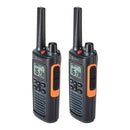 Cobra RX680 Walkie Talkies 2-pack Rechargeable PMR446 Radios for Leisure and Business 10km Dustproof and Splash Proof (IP54), Black and Orange