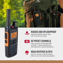 Cobra RX680 Walkie Talkies 2-pack Rechargeable PMR446 Radios for Leisure and Business 10km Dustproof and Splash Proof (IP54), Black and Orange