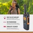 Cobra RX680 Walkie Talkies 2-pack Rechargeable PMR446 Radios for Leisure and Business 10km Dustproof and Splash Proof (IP54), Black and Orange