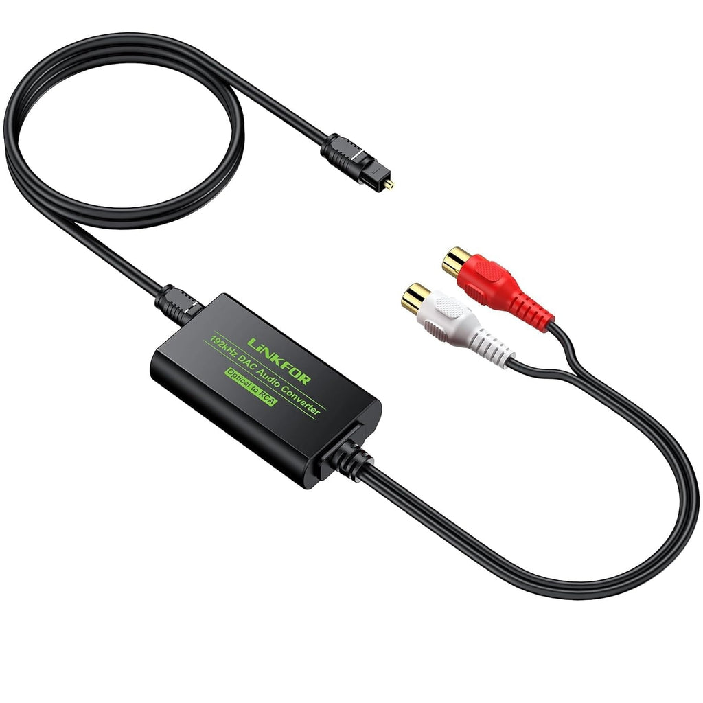 DAC Converter 192kHz Digital to Analog Converter Optical SPDIF Toslink ...