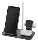 DELTACO 2-in-1 Wireless Charger, 10 W, USB-C, Qi Certified, Dual LED Indicators, Black
