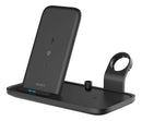 DELTACO 2-in-1 Wireless Charger, 10 W, USB-C, Qi Certified, Dual LED Indicators, Black