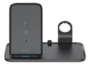 DELTACO 2-in-1 Wireless Charger, 10 W, USB-C, Qi Certified, Dual LED Indicators, Black
