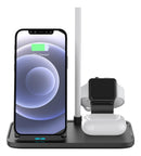 DELTACO 2-in-1 Wireless Charger, 10 W, USB-C, Qi Certified, Dual LED Indicators, Black