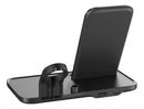 DELTACO 2-in-1 Wireless Charger, 10 W, USB-C, Qi Certified, Dual LED Indicators, Black