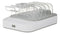 DELTACO USB charging station for 6 devices, 4x USB-A, 2x USB-C, fast charging, total 50 W, white