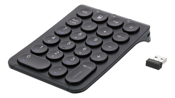 DELTACO Wireless 2.4GHz rechargeable keypad, 22 buttons