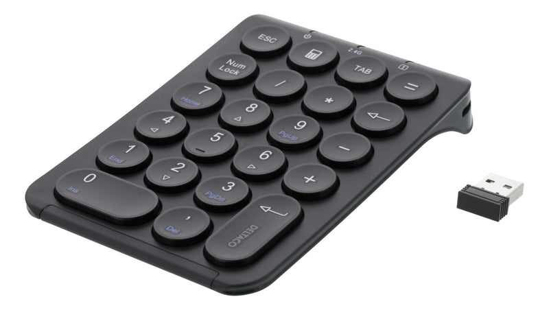 DELTACO Wireless 2.4GHz rechargeable keypad, 22 buttons