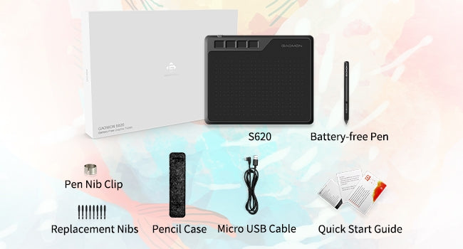 Digital Drawing Tablet 16.5x10cm with Pen Windows Mac Android Chrome