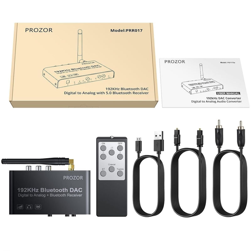 Digital to analog converter 192KHz bluetooth DAC stereo