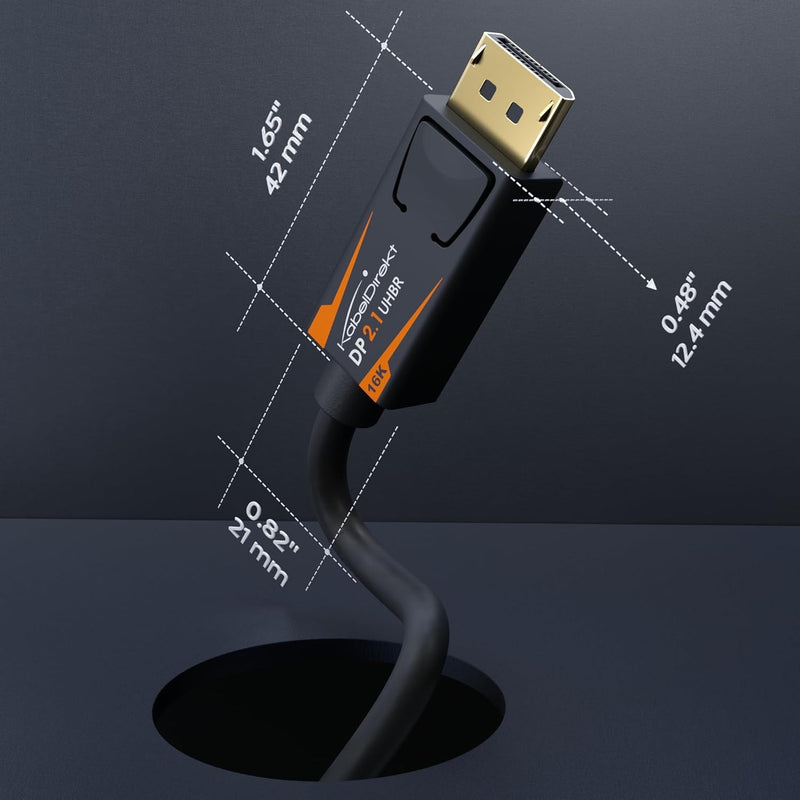 DisplayPort 2.1 Cable 5m DP80 UHBR20 80Gbps 16/10/8K60Hz 4K165/144Hz DSC1.2a HDR HDCP2.2 FreeSync G-Sync
